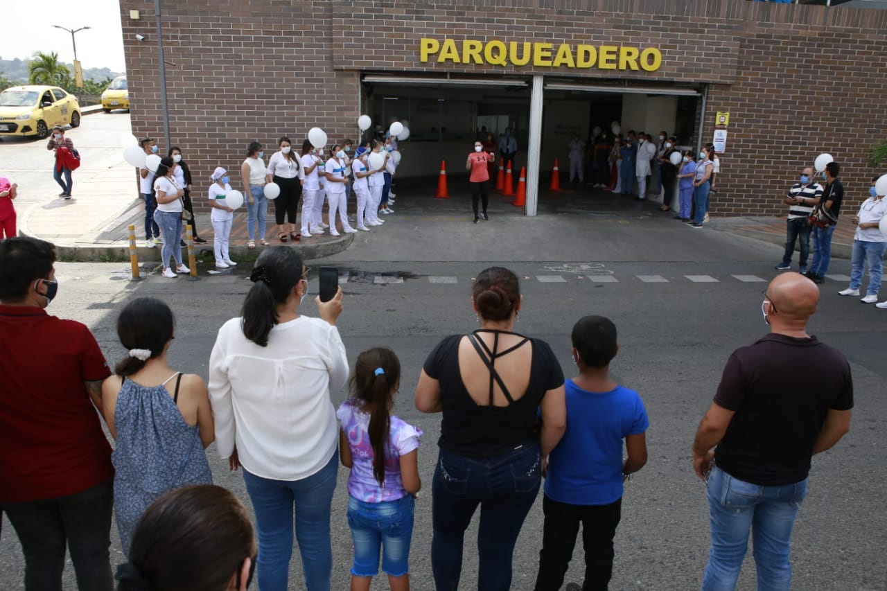 Así fue la despedida de la enfermera Cindy Díaz. / Foto: Juan Pablo Cohen