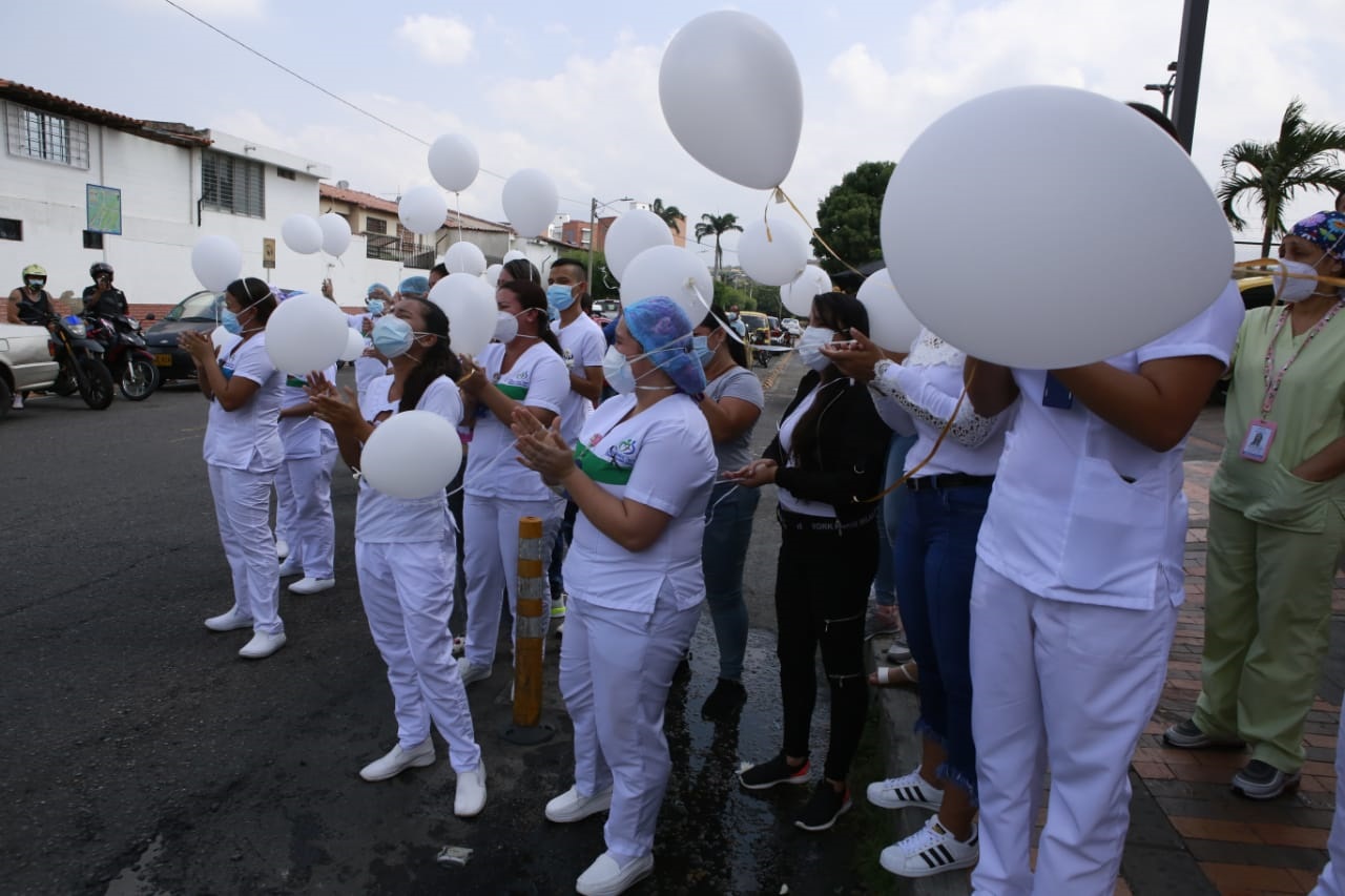 Así fue la despedida de la enfermera Cindy Díaz. / Foto: Juan Pablo Cohen