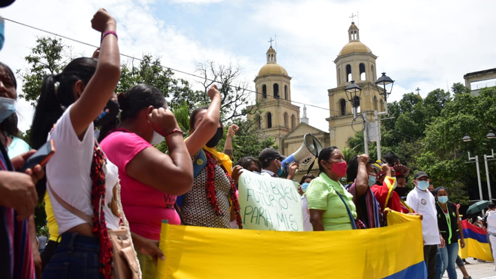 Comunidades indígenas participaron de la jornada de protestas 