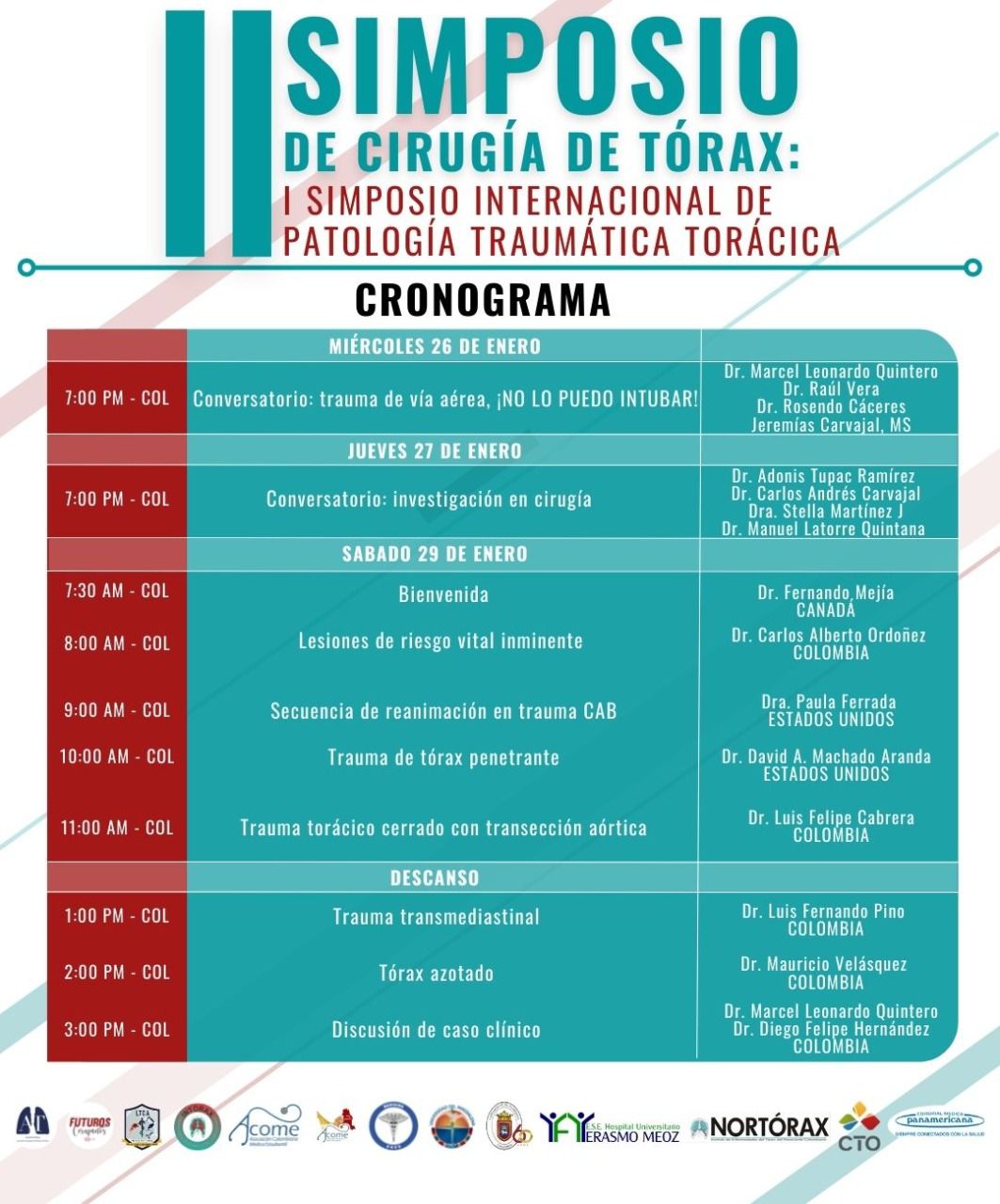 Esta es la programación de los encuentros académicos./Foto: cortesía