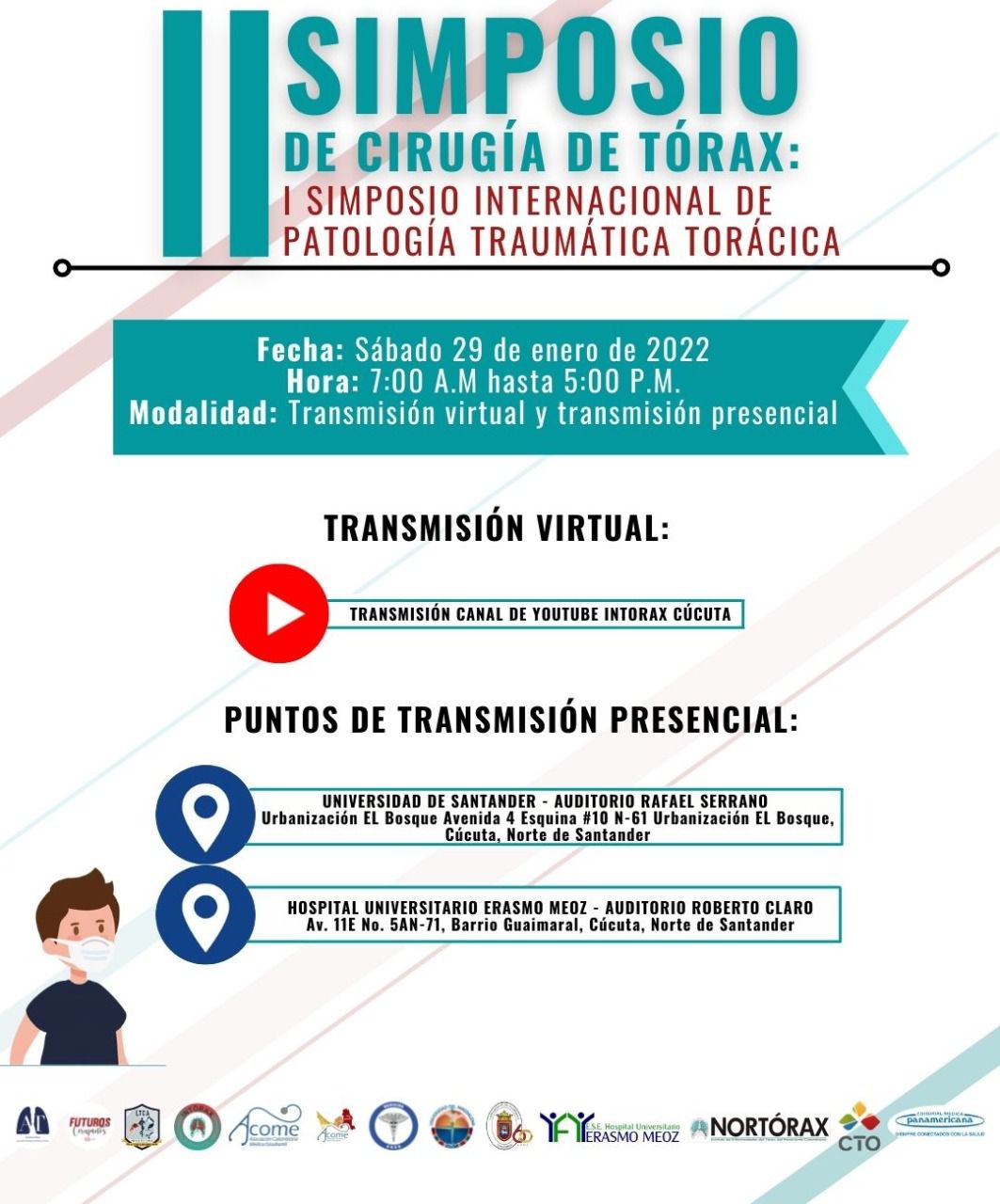 Agéndese y no se pierda el II Simposio de cirugía de tórax que será también transmitida virtualmente./Foto: cortesía