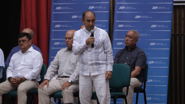 El general en retiro Paulino Coronado Gómez en la audiencia /La Opinión 