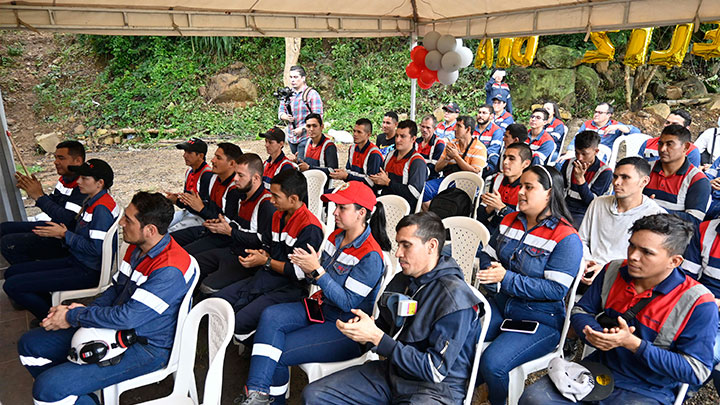 En la mina El Magro se desarrolló una eucaristía y actividades recreativas. / Foto: Jorge Guitérrez