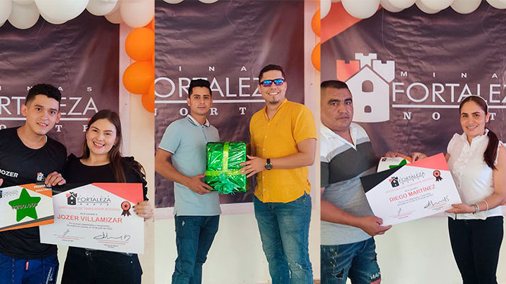 Los trabajadores de Minas Fortaleza Norte celebraron su día, recibieron obsequios y reconocimientos. / Foto Leonardo Favio Oliveros