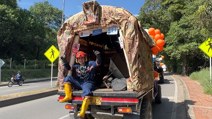 Los mineros idearon carrozas. / Foto Cortesía
