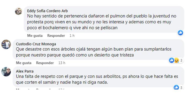 En la red social de facebook se leen se manifestaron los habitantes de Bochalema 