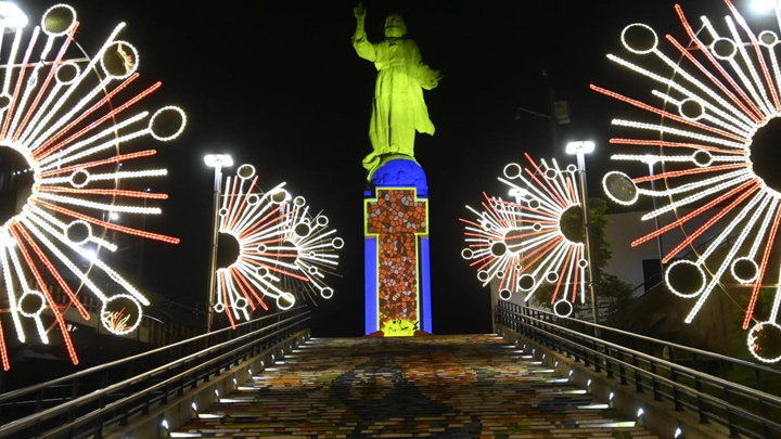 Iluminación de Cristo Rey en Cúcuta. 