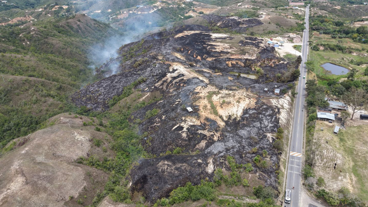 Incendio forestal en zona rural de Ocaña, Norte de Santander, consumió 10 hectáreas de vegetación
