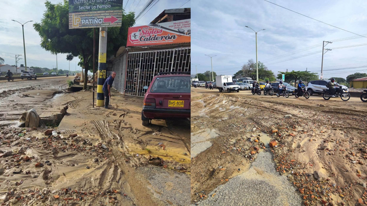 Así se encuentra la entrada al sector La Pampa, en el barrio 20 de Julio, en Villa del Rosario.