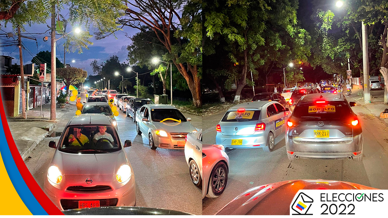 Seguidores de Rodolfo en caravana