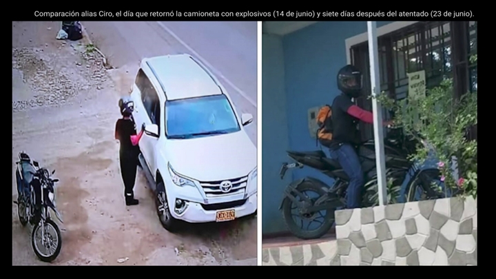 Los movimientos del carro bomba quedaron grabados.