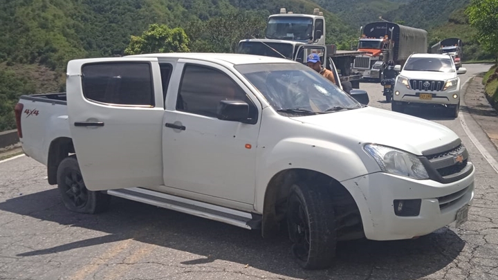 La camioneta que conducía Dayán