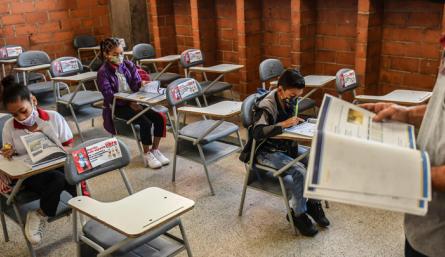 Dos colegios privados inician hoy clases bajo la modalidad de alternancia./ Foto: Cortesía