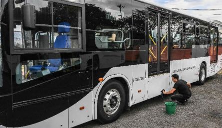 La Secretaría de Tránsito, Secretaría de Gobierno y Transporte Público Colectivo también fueron partes del proyecto. En la foto, un bus similar al proyecto / Foto: Archivo. 