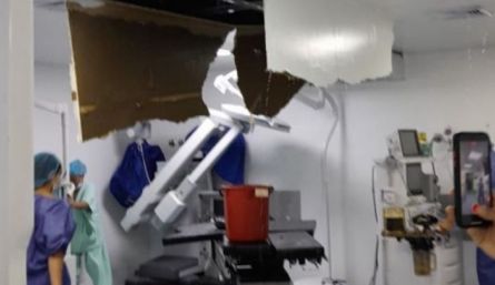 Emergencia en quirófano del Erasmo Meoz por desprendimiento de techo/Foto Cortesía