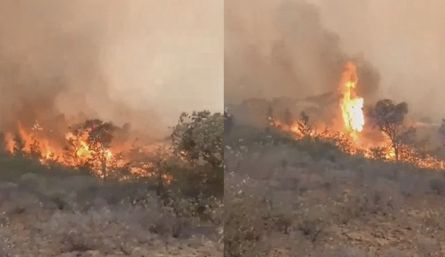 Reportan fuerte incendio en la vereda Guaduas de San Cayetano.