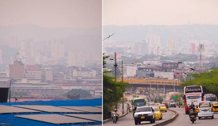Así se veía ayer el cielo de Cúcuta, lo que parecía una fuerte nubosidad era en realidad la preocupante mala calidad del aire. Foto Cortesía