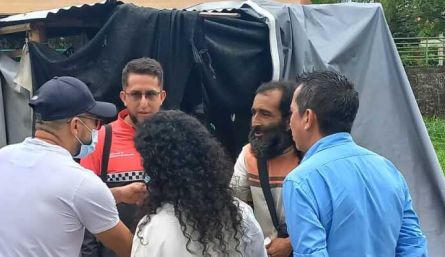 Desalojo de cambuches en el río Pamplonita