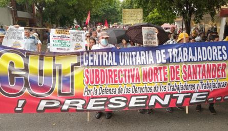 Marcha de protesta adelantada por los sindicatos de Cúcuta/Foto Orlando Carvajal