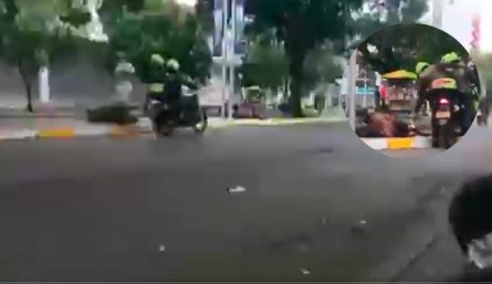 Policías usaron taser para levantar a un habitante de calle que se encontraba en un separador