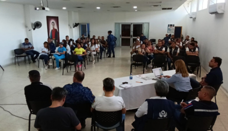 Reunión de autoridades en la cárcel de Cúcuta.