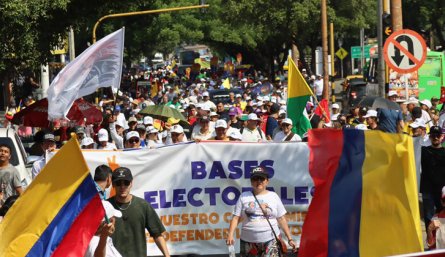 Así avanza la marcha en Cúcuta por la conmemoración del Día del Trabajador