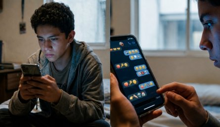 Lenguaje de jóvenes, emojis. Ilustraciones creadas con Gemini y ChatGpt
