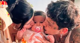 Nodal y su hija Inti