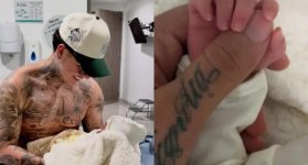 Blessd y su hijo