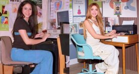 Shakira recreando foto antigua. Foto: @shakira