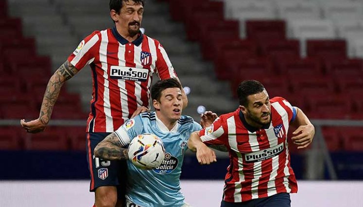 El Atlético de Madrid sufrió hoy ante el décimo de la tabla, el Celta de Vigo.
