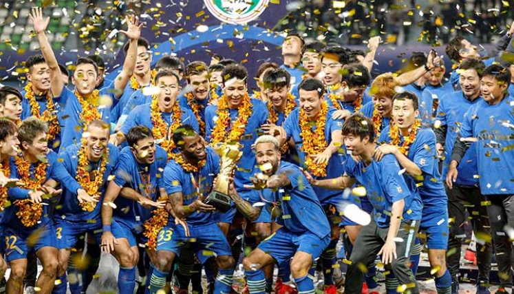 El Jiangsu FC, equipo de fútbol emblemático de la Liga china. 