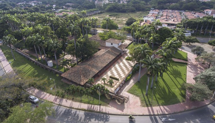 Vista aérea de la casa natal del General Santander en Villa del Rosario