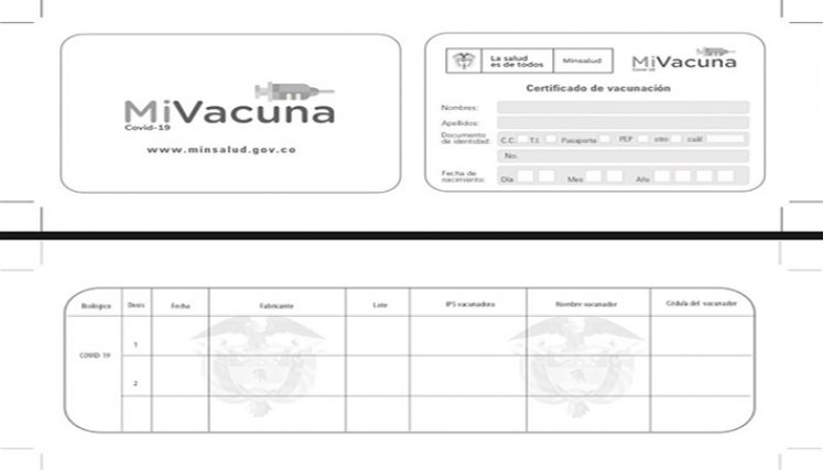 Carné de vacunación en Colombia.