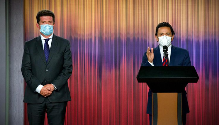  El ministro de Defensa, Diego Molano, y el Alto Comisionado para la Paz, Miguel Ceballos, se pronunciaron ante la posibilidad de un ataque terrorista del frente oriental del ELN.