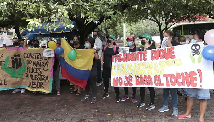 Protestas de los empleados del ICBF.