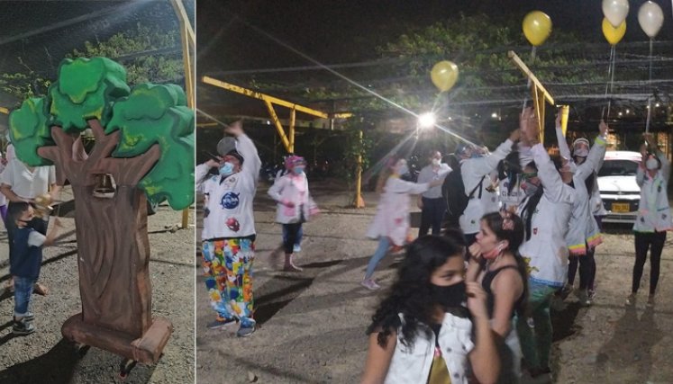 La actividad central en las afueras de la Clínica Medical Duarte contó con la participación de tres niños que vencieron el cáncer, luego de batallar durante más de un año. / Foto: Cortesía