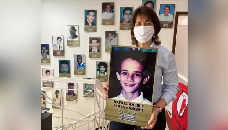 Cielo Patricia Sánchez, madre de Rafael Andrés Plata, uno de los jóvenes víctima de 'falsos positivos' en Norte de Santander. / Foto: Javier Sarabia