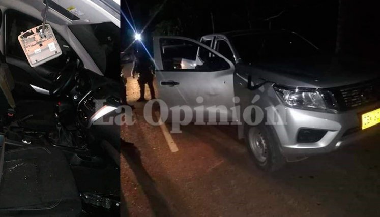 Las camionetas del Ejército fueron impactadas con disparos y las esquirlas de las granadas.