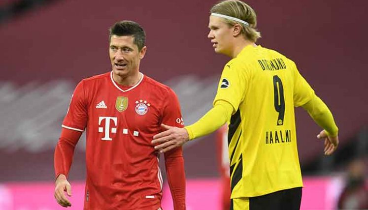 Robert Lewandowski y Erling Haaland 