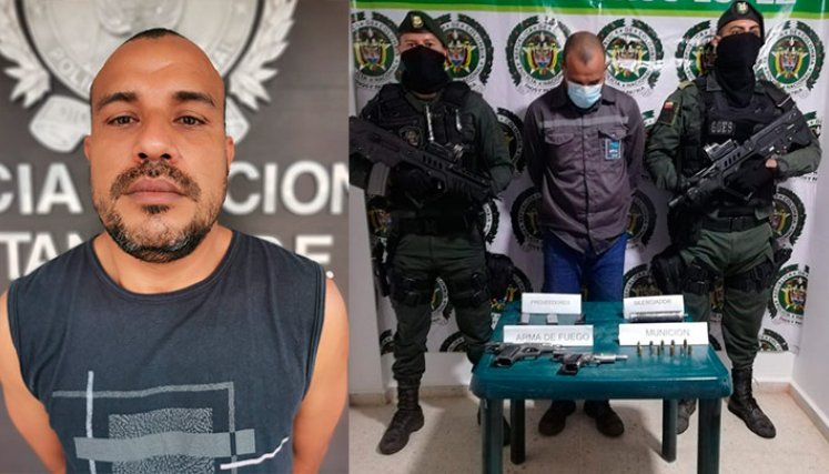 En el barrio Magdalena fue capturado Gustavo Puertas Perdomo, cuando se movilizaba con dos armas.