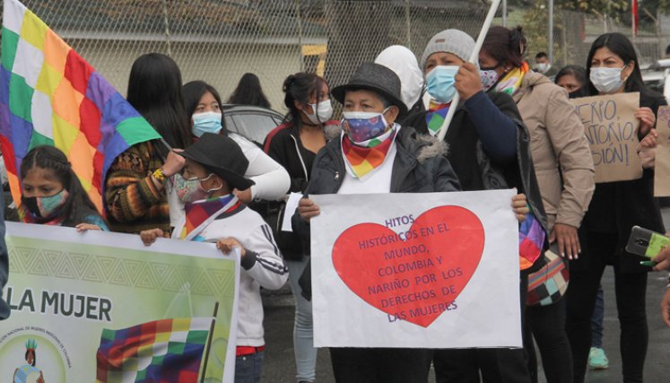 En Nariño como en otras regiones del país se cumplieron jornadas de protestas contra las agresiones a la mujer y para reclamar justicia./ Foto. Colprensa