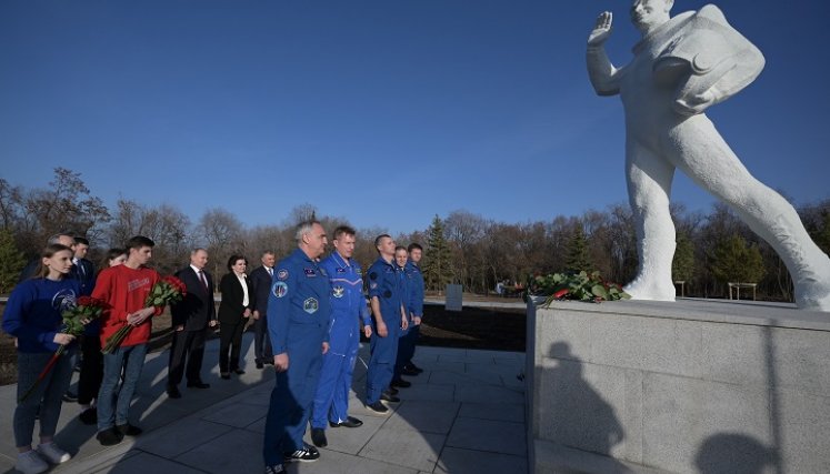 El presidente, Vladimir Putin, rindió honores a Gagarin.