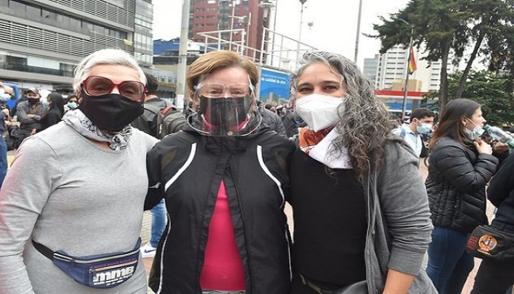 La representante a la Cámara, María José Pizarro en la marcha del miércoles./Foto: Colprensa