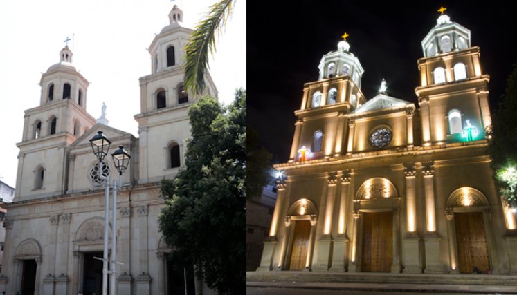 Catedral San José de día y de noche.