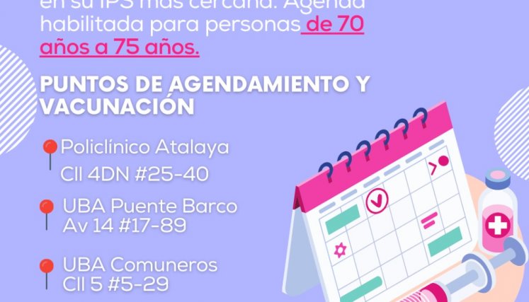Puntos de vacunación contra COVID-19 para adultos mayores en Cúcuta./FOTO: Cortesía