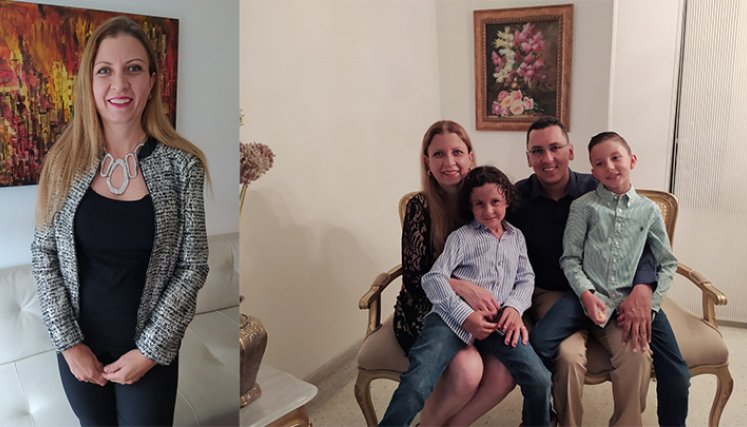 María Margarita Mansilla Jáuregui,  su esposo Alberto Mario Ariza GonzálezRubio e hijos: Juan Martín y  Gabriel Ariza Mansilla. Foto Cortesía.