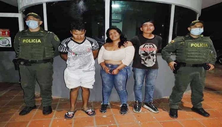 Diana Carolina, Rubén Darío y Jesús David Maldonado González, fueron detenidos.