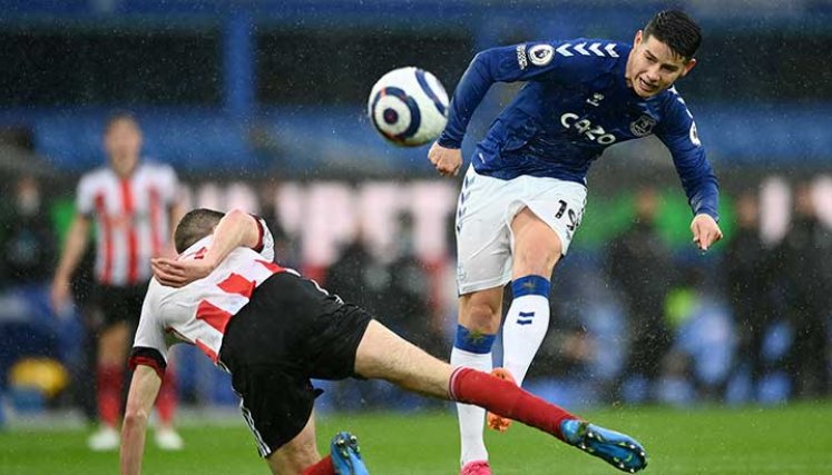 James Rodriguez, volante del Everton de la Liga Premier