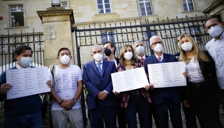 Los integrantes de la Coalición de la Esperanza se reunieron con el presidente Iván Duque. /Foto Colprensa